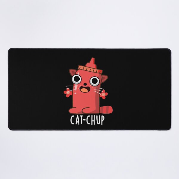 Item preview, Cat-chup Funny Ketchup Pun (Dark BG) designed and sold by punnybone.