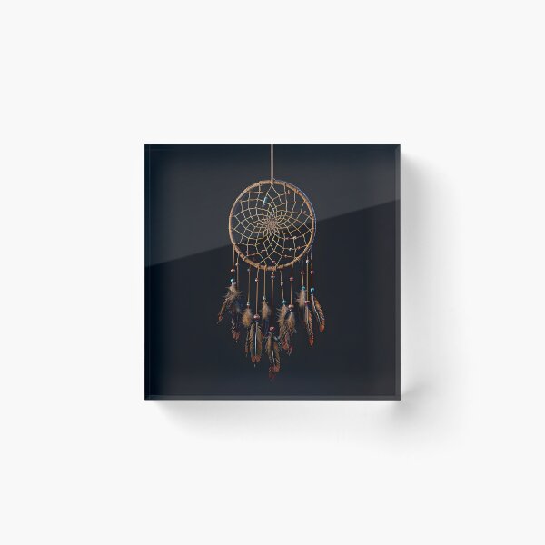 Item preview, Decorative Dreamcatcher with colored feathers print designed and sold by dcrc.