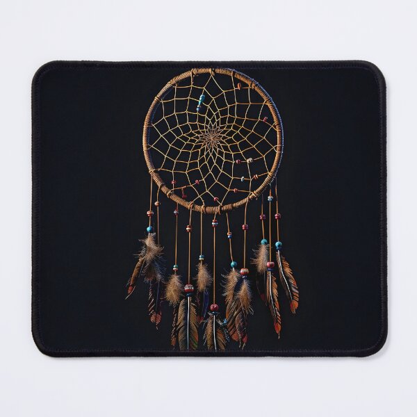 Item preview, Decorative Dreamcatcher with colored feathers print designed and sold by dcrc.