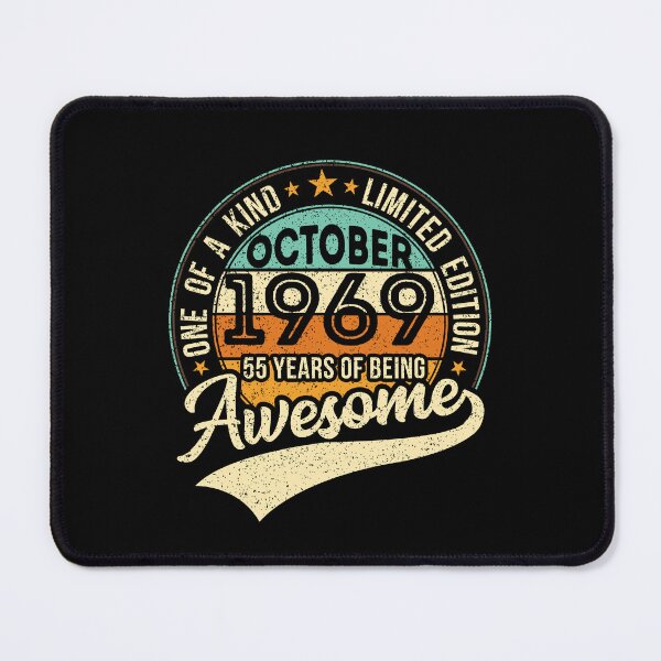 Item preview, One of a kind vintage birthday gift for the awesome 55 years old - born in OCTOBER 1969 - 2024 birthday designed and sold by oudinmeissArt.