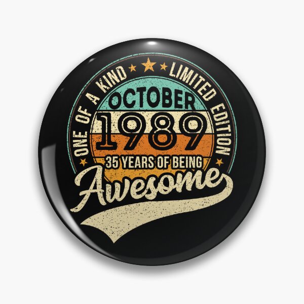 Item preview, One of a kind vintage birthday gift for the awesome 35 years old - born in OCTOBER 1989 - 2024 birthday designed and sold by oudinmeissArt.
