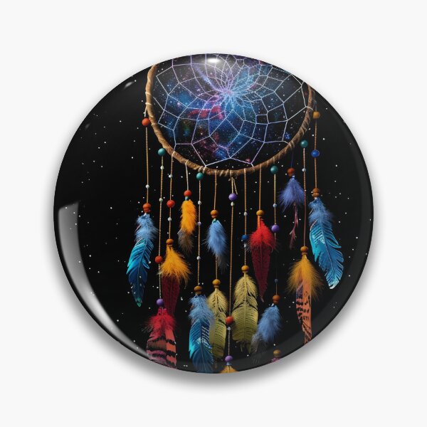 Item preview, Decorative Dreamcatcher with colored feathers print designed and sold by dcrc.