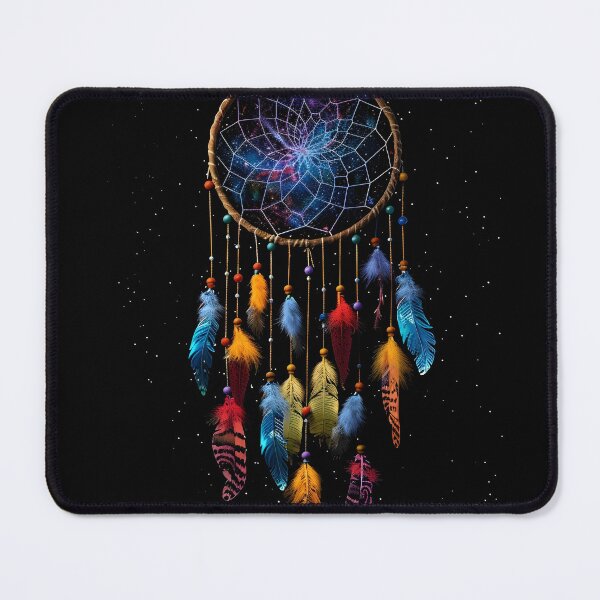 Item preview, Decorative Dreamcatcher with colored feathers print designed and sold by dcrc.