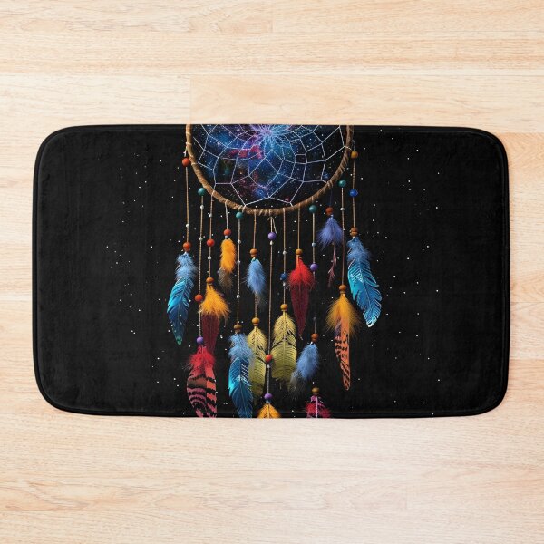 Item preview, Decorative Dreamcatcher with colored feathers print designed and sold by dcrc.