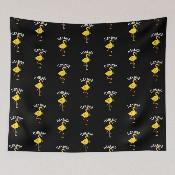 Item preview, Fla-mango Funny Flamingo Pun (Dark BG) designed and sold by punnybone.