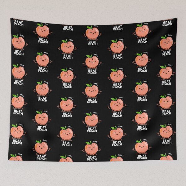 Item preview, Be At Peach Funny Fruit Pun (Dark BG) designed and sold by punnybone.