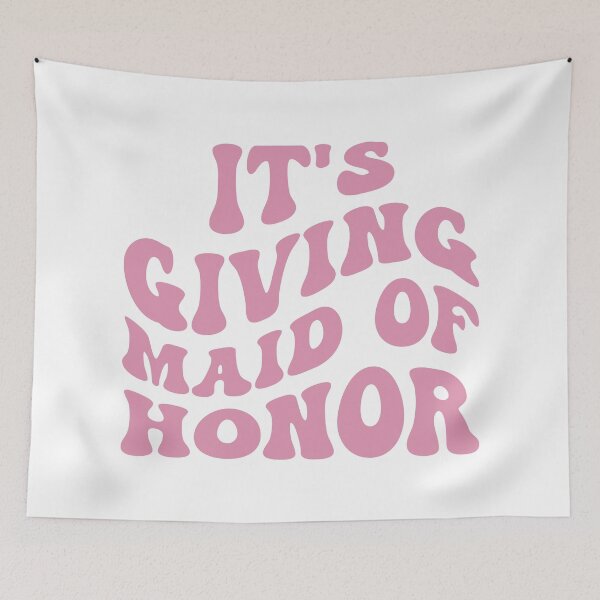 Item preview,  It's Giving Maid of Honor in Wavy Groovy Pink designed and sold by My Sweet Engagement.