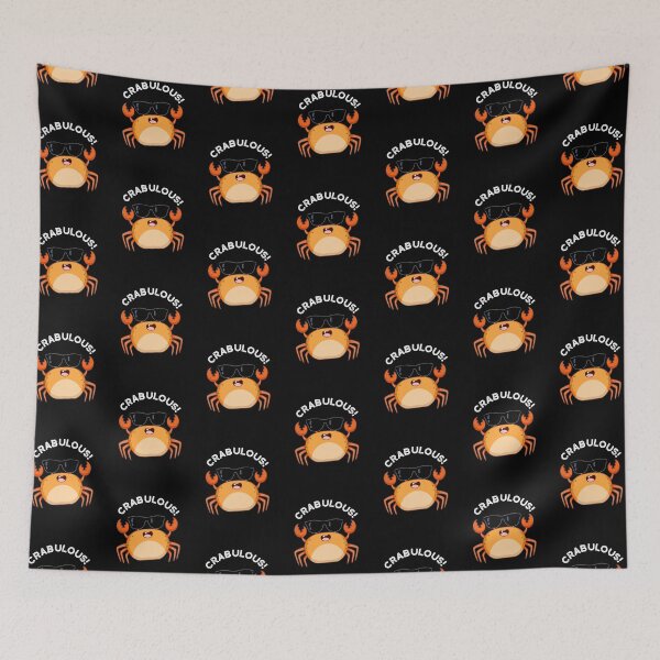 Item preview, Crabulous Funny Crab Pun (Dark BG) designed and sold by punnybone.