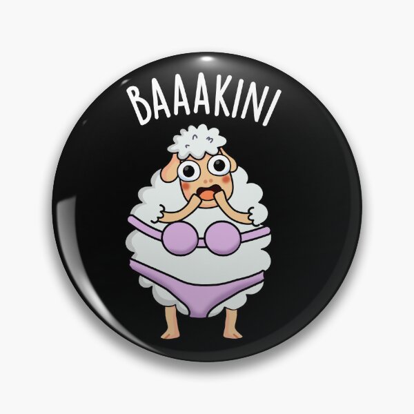 Item preview, Baa-kini Funny Bikini Pun (Dark BG) designed and sold by punnybone.