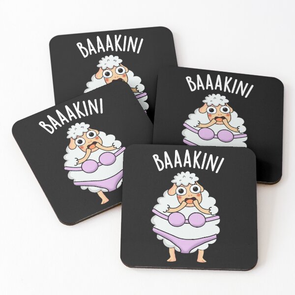 Item preview, Baa-kini Funny Bikini Pun (Dark BG) designed and sold by punnybone.