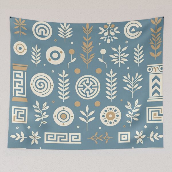Item preview, Light Blue Ancient Greece Symbols designed and sold by PinUpPizzazz.