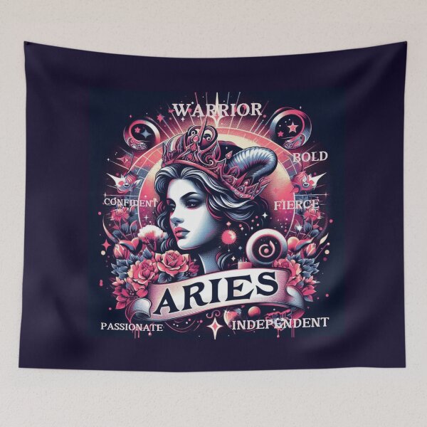 Item preview, Aries Woman Traits Pink Red Blue designed and sold by Kjahli.