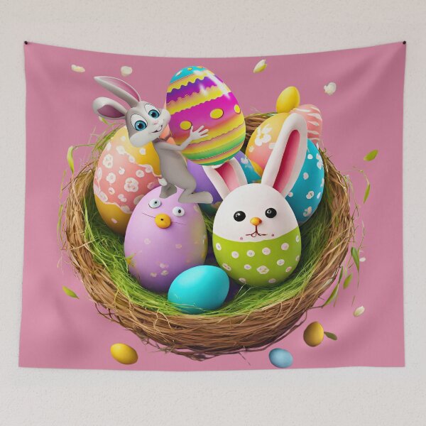 Item preview, Copy of Easter Eggs in A Nest- happy Easter designed and sold by Modern-Tropical.