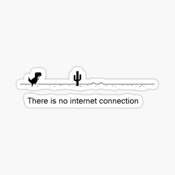 Offline - Unable to connect to the internet - Dino Game Sticker Sticker  for Sale by FoxBrother