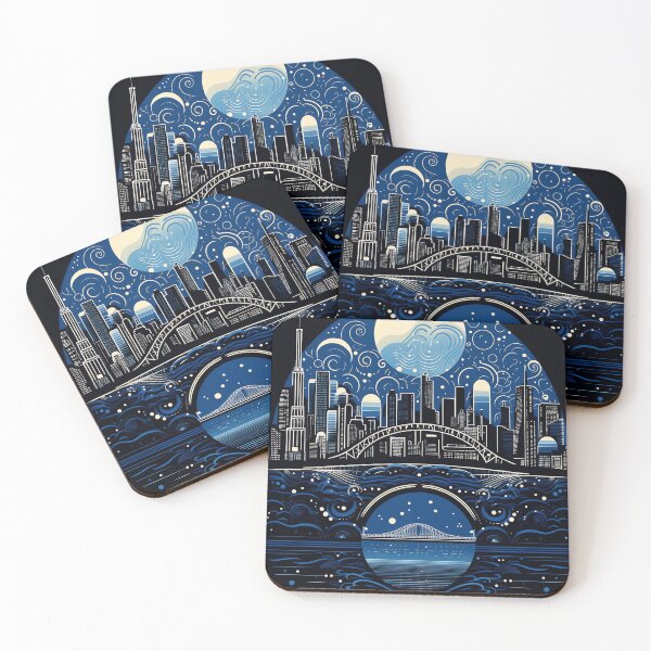 Item preview, Moonlit Metropolis designed and sold by Artifylab.
