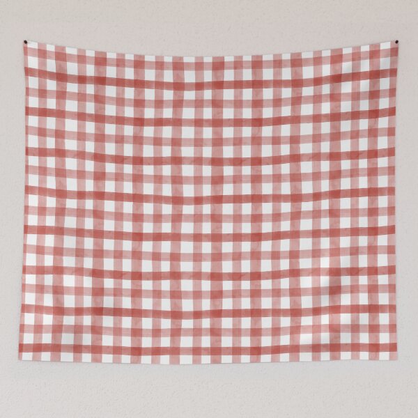 Item preview, Cherry Red Watercolor Gingham Plaid Check Seamless Pattern designed and sold by owliedesign.