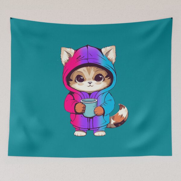 Item preview, Cute Androgynous Pride Flag Cat, Subtle androgynous Kawaii Cat Design designed and sold by Travelslightly.