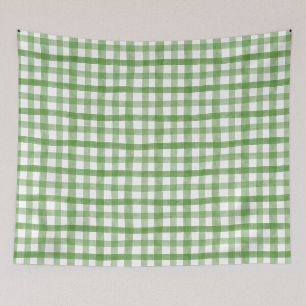 Item preview, Olive Green Watercolor Gingham Plaid Check Seamless Pattern designed and sold by owliedesign.