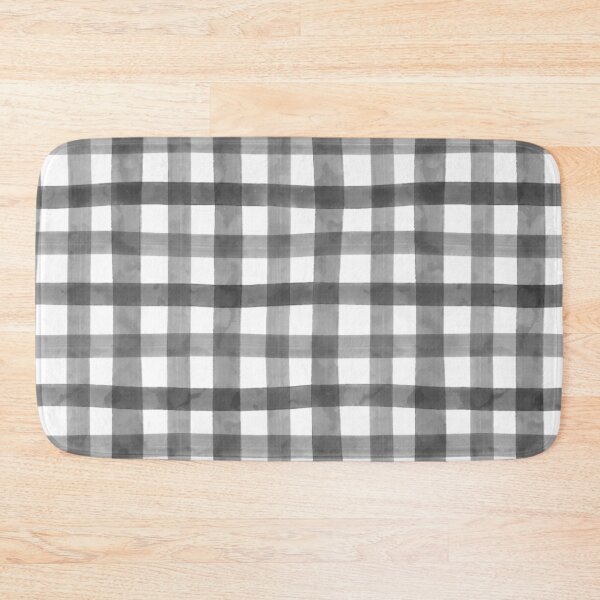 Item preview, Ash Grey Black and White Watercolor Gingham Plaid Check Seamless Pattern designed and sold by owliedesign.