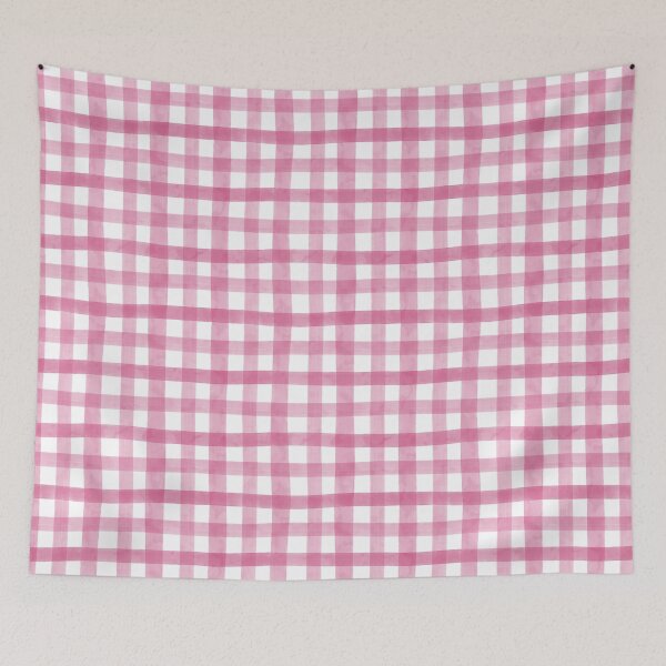 Item preview, Fuchsia Pink Watercolor Gingham Plaid Check Seamless Pattern designed and sold by owliedesign.