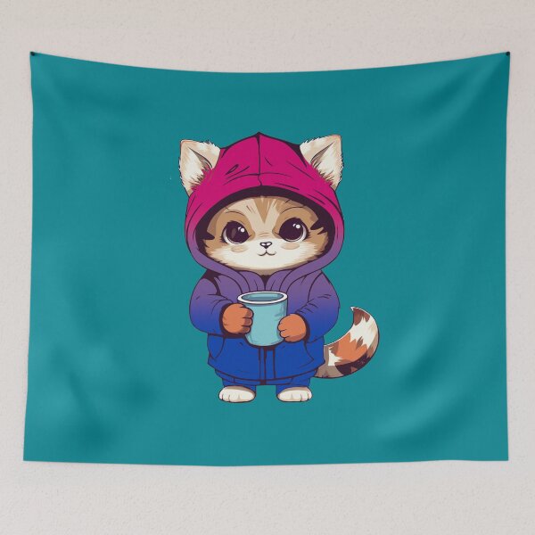 Item preview, Cute Bisexual Pride Flag Cat, Subtle Bisexual Kawaii Cat Design designed and sold by Travelslightly.