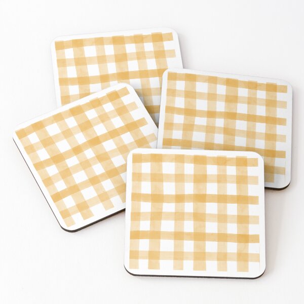Item preview, Tangerine Saffron Watercolor Gingham Plaid Check Seamless Pattern designed and sold by owliedesign.