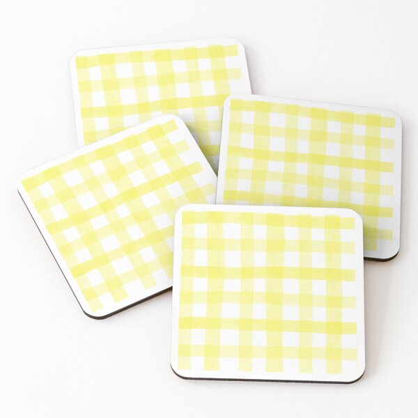 Item preview, Lemon Yellow Watercolor Gingham Plaid Check Seamless Pattern designed and sold by owliedesign.