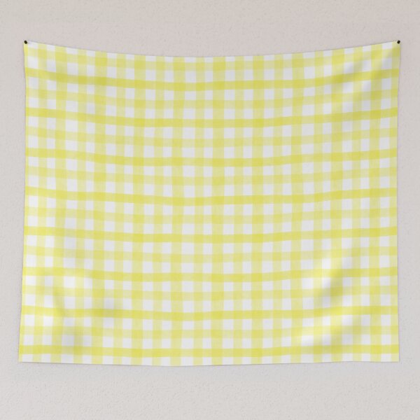 Item preview, Lemon Yellow Watercolor Gingham Plaid Check Seamless Pattern designed and sold by owliedesign.