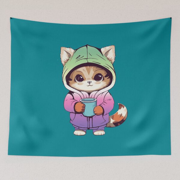 Item preview, Cute Genderfae Pride Flag Cat, Subtle Genderdoe Kawaii Cat Design, fae faer genderfaunet  designed and sold by Travelslightly.