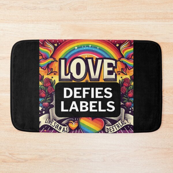 Item preview, LGBTQ Heart Pride Love defies labels. LGBTQ Gay Pride Graphic Design designed and sold by ItsAKinkThing.
