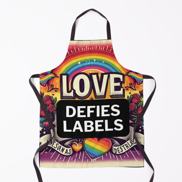 Item preview, LGBTQ Heart Pride Love defies labels. LGBTQ Gay Pride Graphic Design designed and sold by ItsAKinkThing.