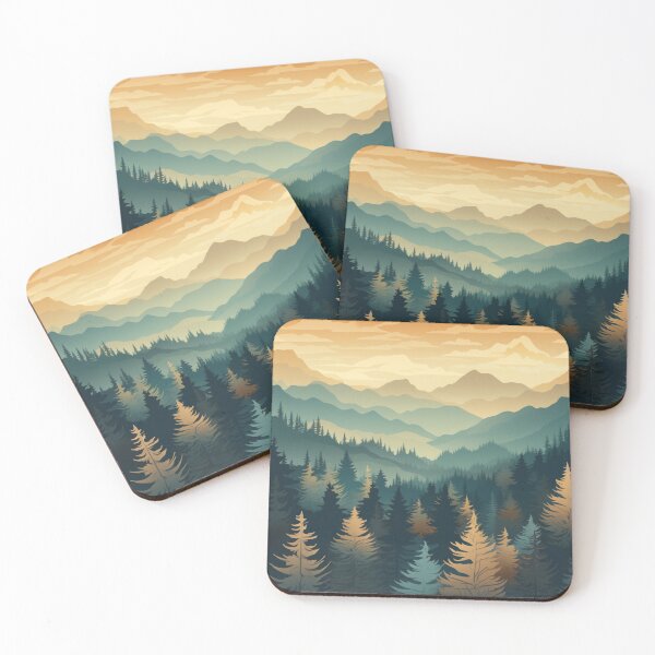 Item preview, Forest And Mountains Pattern designed and sold by NicolasGlowArt.