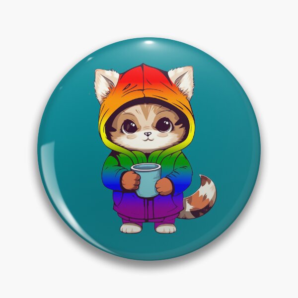 Item preview, Cute LGBTQIA+ Rainbow Pride Flag Cat, Subtle Rainbow Kawaii Cat Design designed and sold by Travelslightly.