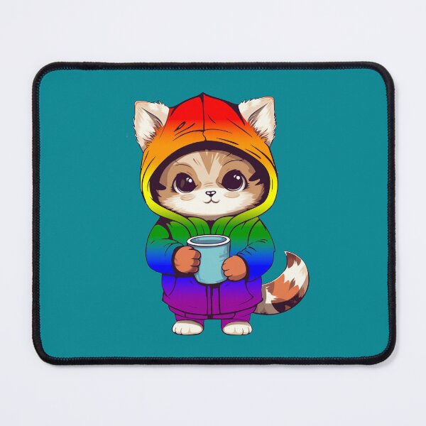 Item preview, Cute LGBTQIA+ Rainbow Pride Flag Cat, Subtle Rainbow Kawaii Cat Design designed and sold by Travelslightly.