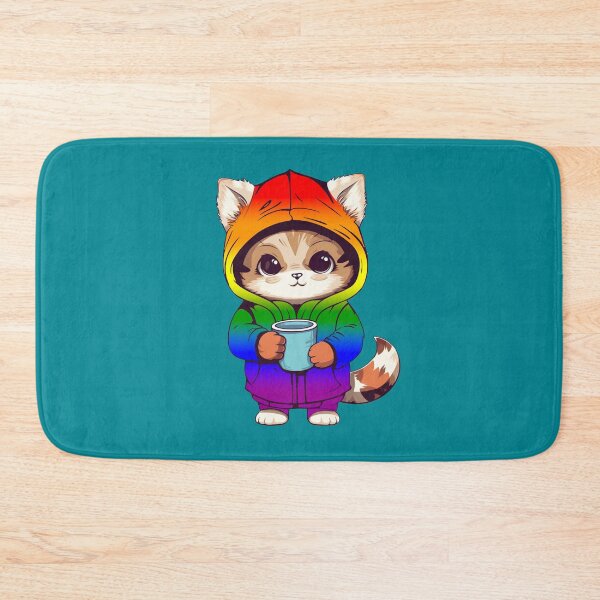 Item preview, Cute LGBTQIA+ Rainbow Pride Flag Cat, Subtle Rainbow Kawaii Cat Design designed and sold by Travelslightly.
