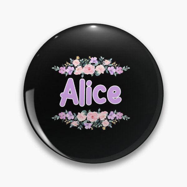 Item preview, Purple Flower Alice Name Label (Black) designed and sold by NormadWorld.