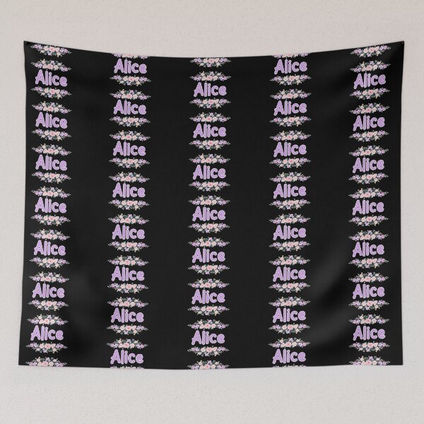 Item preview, Purple Flower Alice Name Label (Black) designed and sold by NormadWorld.