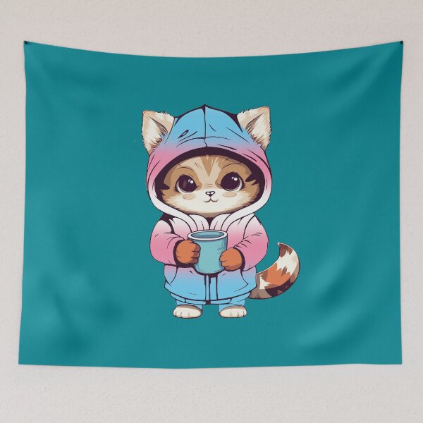 Item preview, Cute Transgender Pride Flag Cat, Subtle Trans Kawaii Cat Design designed and sold by Travelslightly.