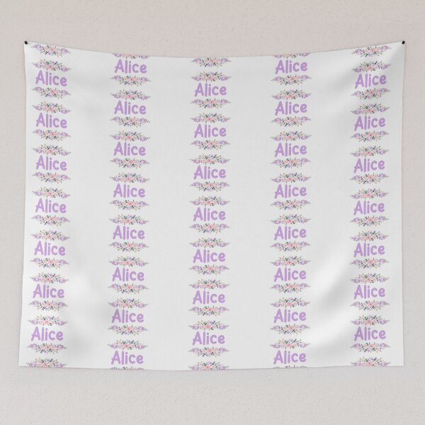 Item preview, Purple Flower Alice Name Label designed and sold by NormadWorld.