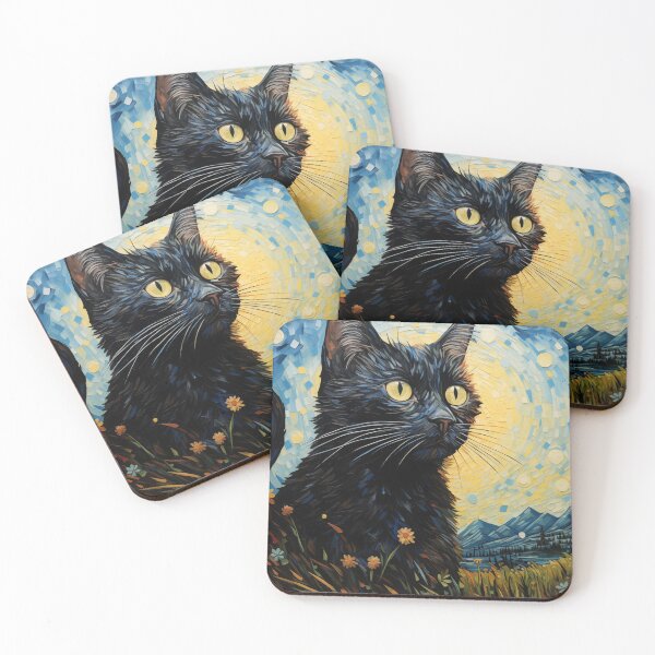 Item preview, Cat painting in Van Gogh style designed and sold by Jirayut Srimuang.