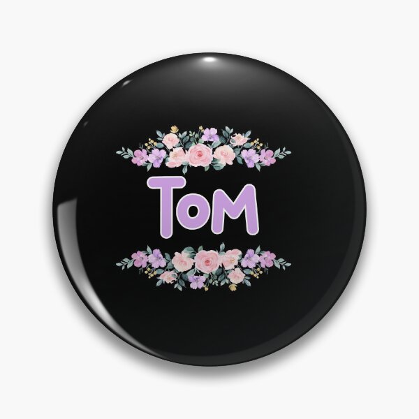 Item preview, Purple Flower Tom Name Label (Black) designed and sold by NormadWorld.