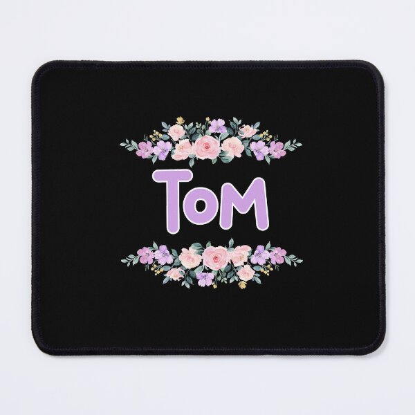 Item preview, Purple Flower Tom Name Label (Black) designed and sold by NormadWorld.