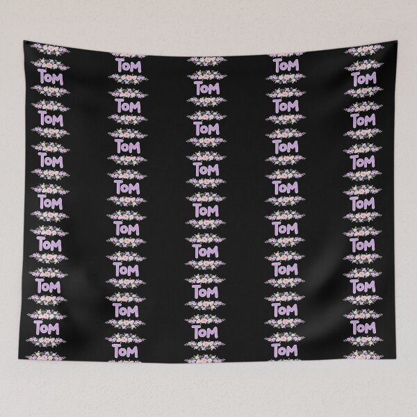 Item preview, Purple Flower Tom Name Label (Black) designed and sold by NormadWorld.