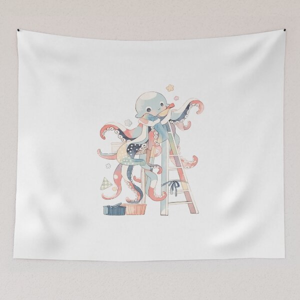 Item preview, Octopus doing house chores designed and sold by msliewdesign.