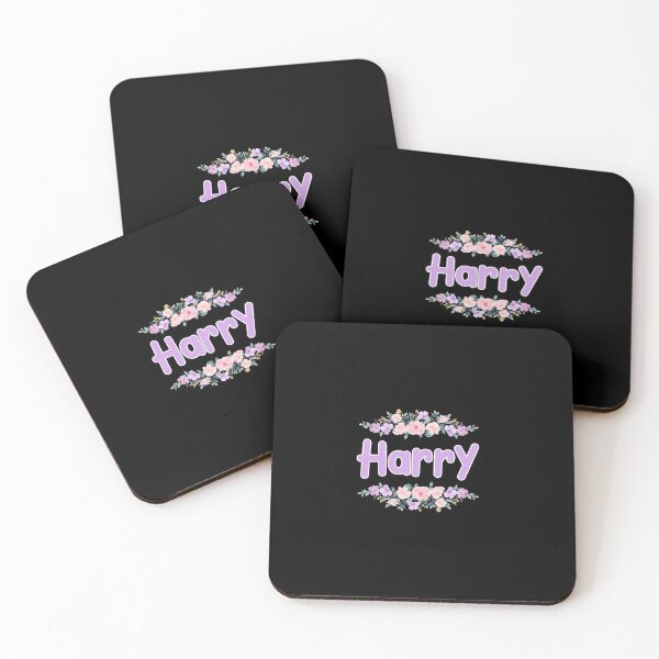 Item preview, Purple Flower Harry Name Label (Black) designed and sold by NormadWorld.