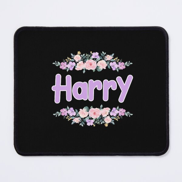 Item preview, Purple Flower Harry Name Label (Black) designed and sold by NormadWorld.