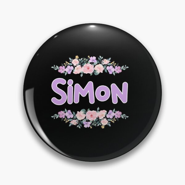 Item preview, Purple Flower Simon Name Label (Black) designed and sold by NormadWorld.