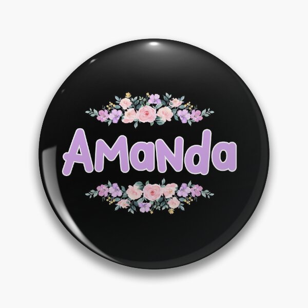 Item preview, Purple Flower Amanda Name Label (Black) designed and sold by NormadWorld.