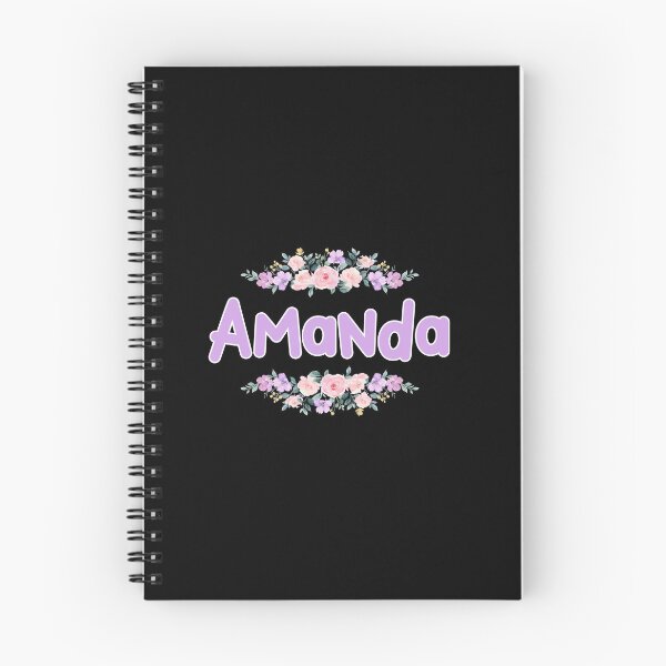Item preview, Purple Flower Amanda Name Label (Black) designed and sold by NormadWorld.