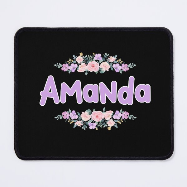 Item preview, Purple Flower Amanda Name Label (Black) designed and sold by NormadWorld.